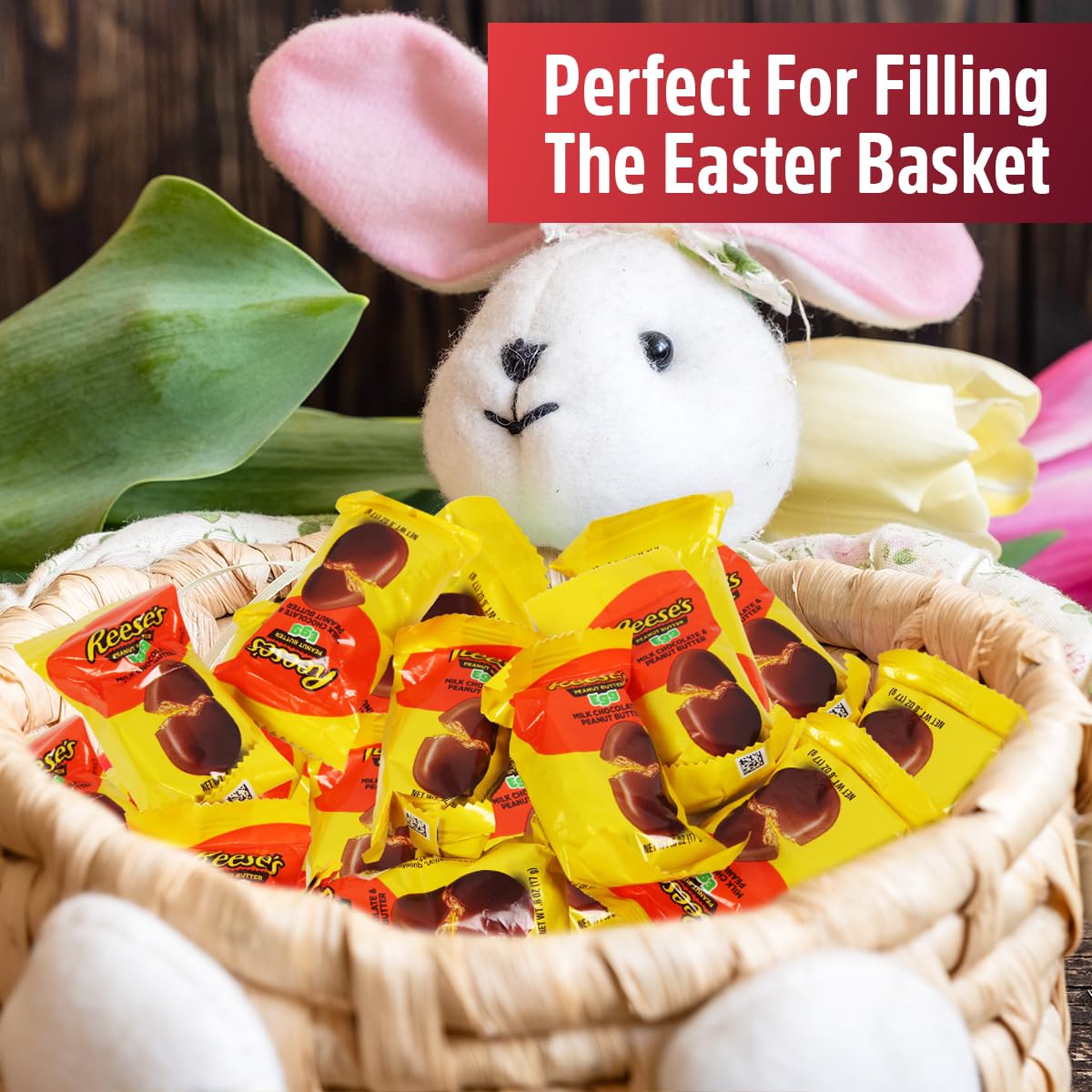 SWEETSIDE CANDY CO. Easter Chocolate Eggs, 4LB Reeses Eggs Bulk Pack, Each Egg 0.60oz