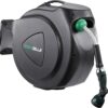 Retractable Garden Hose Reel, 100Ft x 5/8" Durable Wall Mounted Water Hose Reel with 180° Swivel Bracket