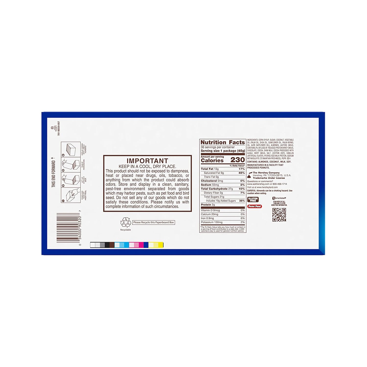 ALMOND JOY Coconut and Almond Chocolate Candy Bars, 1.61 oz (36 Count)