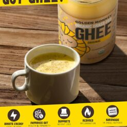Organic Ghee Butter Grass Fed Clarified – 16 Oz Ghee Butter – Unsalted Butter Certified Organic Ghee Oil