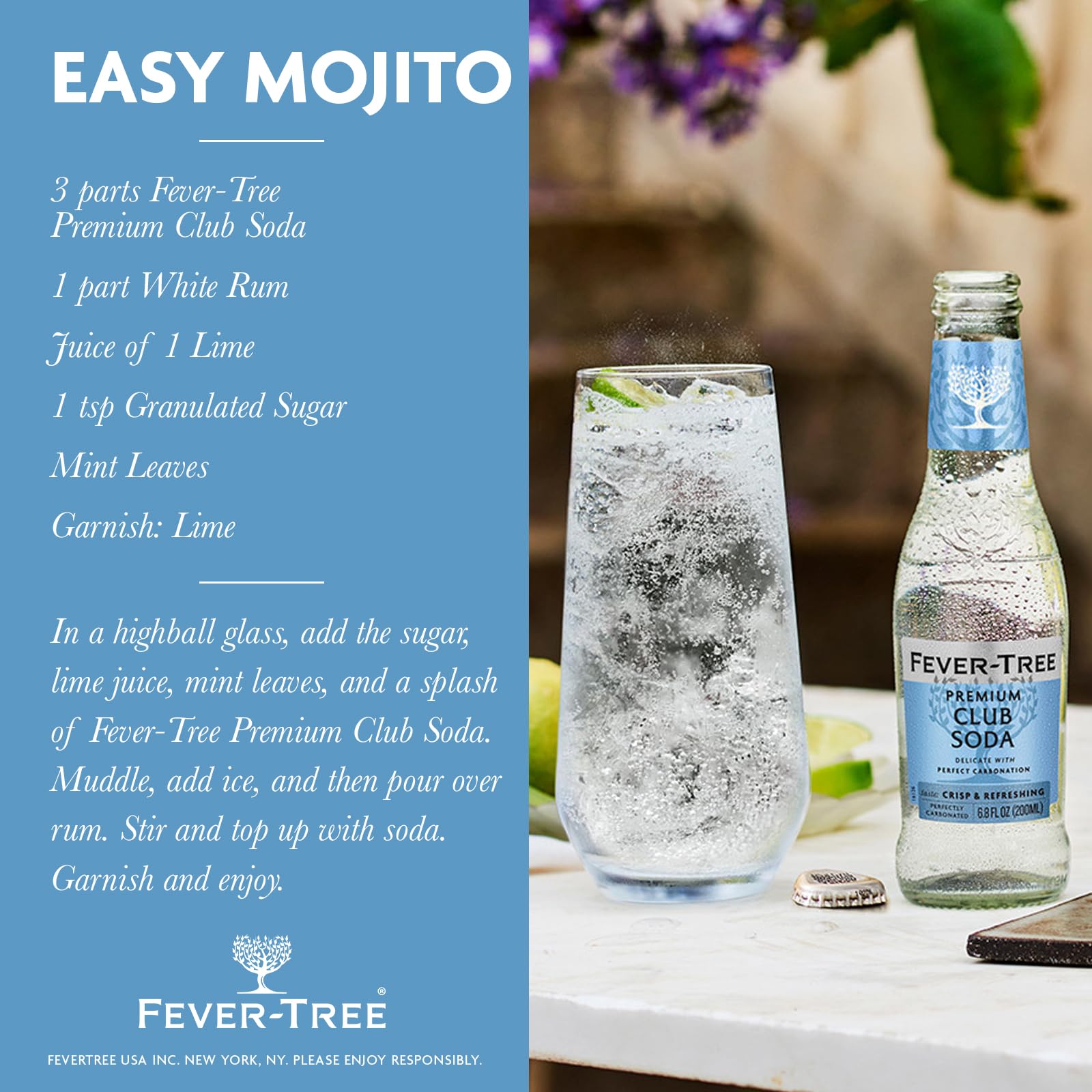Fever-Tree Club Soda - Premium Quality Mixer - Refreshing Beverage for Cocktails & Mocktails - 6.8 Fl Oz Bottles - Pack of 24