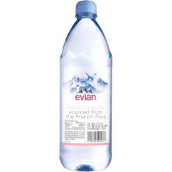 Evian Natural Spring Water, 1 L bottle, 12 pack