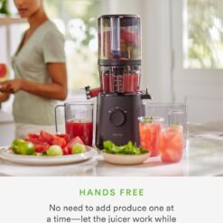 Nama J2 Cold Press Juicer – Self Feeding for Hands-Free Operation with Wide Mouth Hopper – Easy Cleanup & Assembly