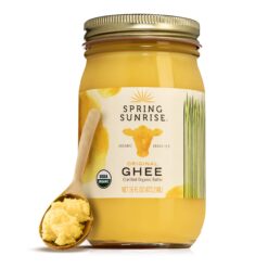 Spring Sunrise Organic Grass Fed Ghee Butter - USDA Certified Organic Clarified Butter - Sustainably Sourced (16oz Jar)