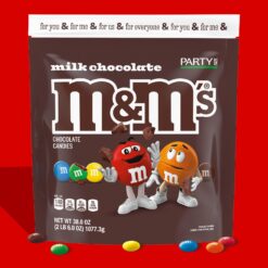 M&M'S Milk Chocolate Candy, Chocolate Candy Bulk, Party Size 38 oz Bag, Pack of 2