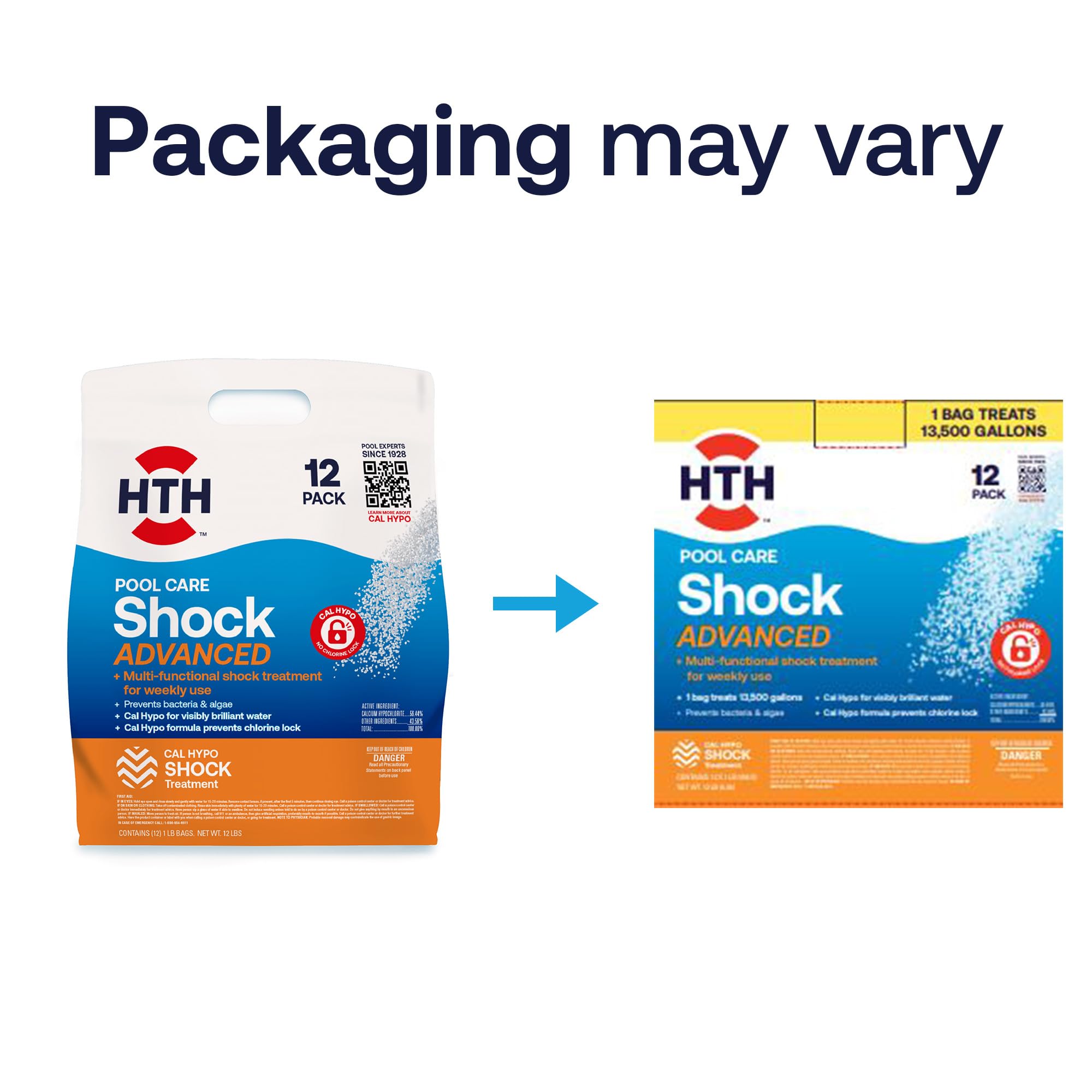 HTH 52037R Pool Care Shock Advanced, Swimming Pool Chemical - Shock Treatment, 1lb (12 Pack)