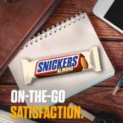 SNICKERS Candy Almond Milk Chocolate Bars Bulk Pack, 1.76 oz Bars (Pack of 24)