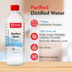 Resway American Red Cross Distilled Water 16.9 fl.oz., General Multi-Use, Purified Distilled Water for Drinking, Baby Formula,12 Pack