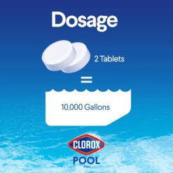 Clorox Pool&Spa XtraBlue 3” Swimming Pool Chlorinating Tablets, Kills Bacteria & Stops Algae (25 LB)