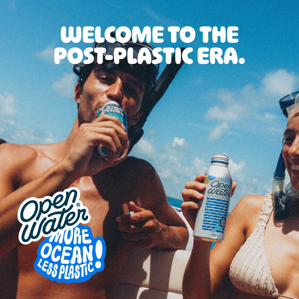 Open Water Still 16oz bottles (1 cases, 12 bottles) - Sustainable Aluminum Bottled Still Water With Electrolytes
