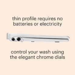 Brondell Bidet Toilet Seat, Non-Electric Swash Ecoseat, Fits Elongated Toilets, White - Dual Temperature, Dual Nozzle System