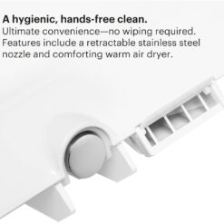 Brondell LE99 Bidet Toilet Seat, Fits Elongated Toilets, Electric Bidet with Remote, Warm Air Dryer, Strong Wash Mode