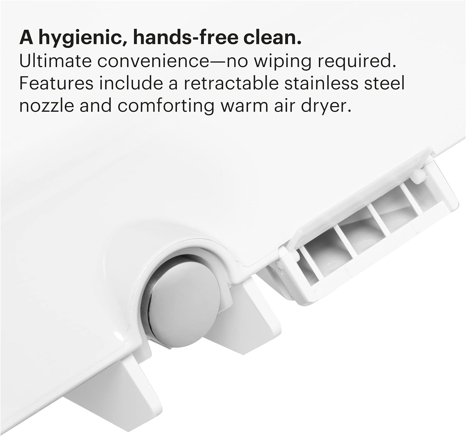Brondell LE99 Bidet Toilet Seat, Fits Elongated Toilets, Electric Bidet with Remote, Warm Air Dryer, Strong Wash Mode