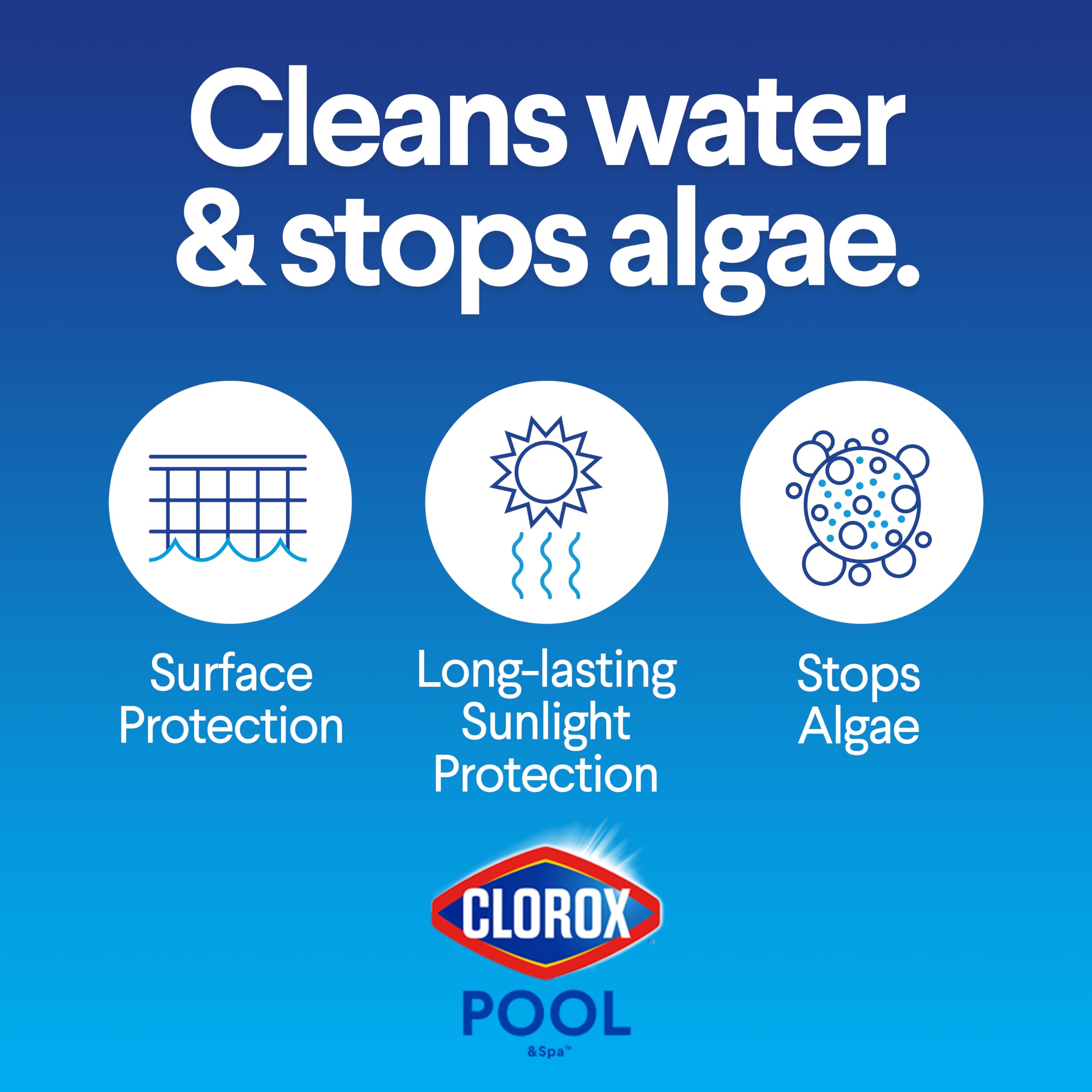 Clorox Pool&Spa XtraBlue 3” Swimming Pool Chlorinating Tablets, Kills Bacteria & Stops Algae (25 LB)
