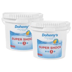 Doheny's Super Pool Shock, Pro-Grade Chlorine Shock, Fast-Acting 68% Cal-Hypo Granular Pool Shock, 50lb (2 x 25lb Buckets)