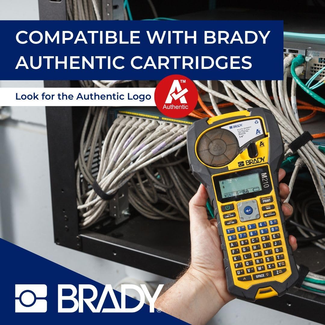 Brady M210 Portable Label Printer with Rubber Bumpers, Multi-Line Print, 6 to 40 Point Font (Replaces BMP21-PLUS Printer), Yellow/Black