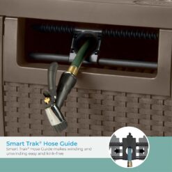 Suncast Hose Reel with Smart Trak Hose Guide, Water-Tight Connection, Durable Resin Construction, 225' Hose Capacity, Brown