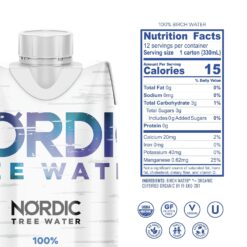 Nordic Tree Water 100% USDA Organic Birch Tree Sap – Electrolytes, Minerals, Prebiotics & Vitamins, Sustainable Product of Finland