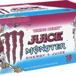 Monster Energy Juice Viking Berry, Energy + Juice, Energy Drink, 16 Ounce (Pack of 15)