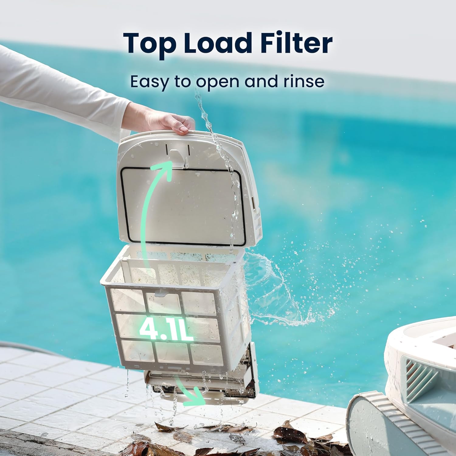 Hydro 4SE Corded Automatic Robotic Pool Vacuum Cleaner, 40FT Long Cable + 4 Cleaning Modes + One-Key Touch Contral