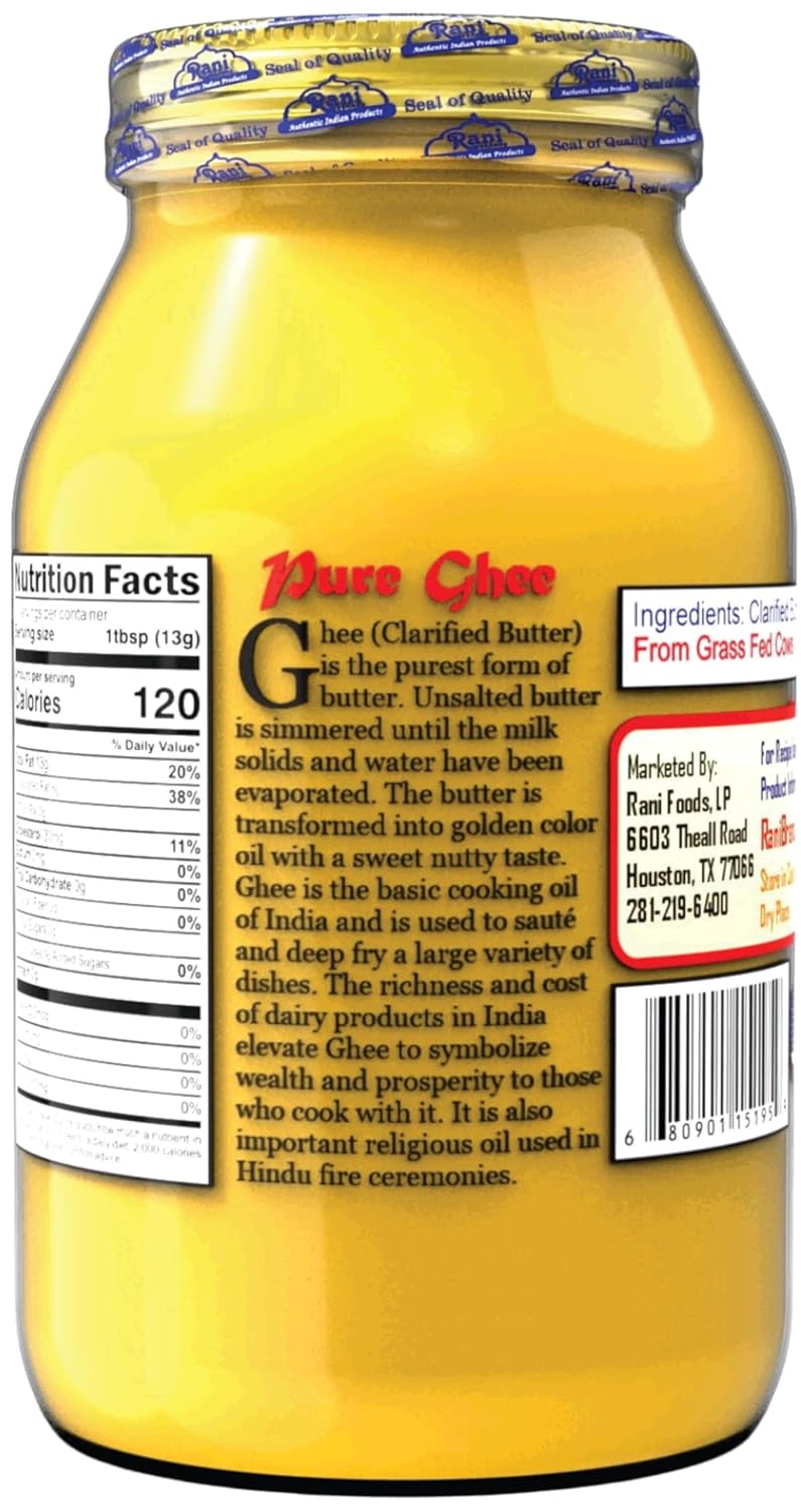 Rani Ghee Pure & Natural from Grass Fed Cows (Clarified Butter) 32oz(2lbs) 908g