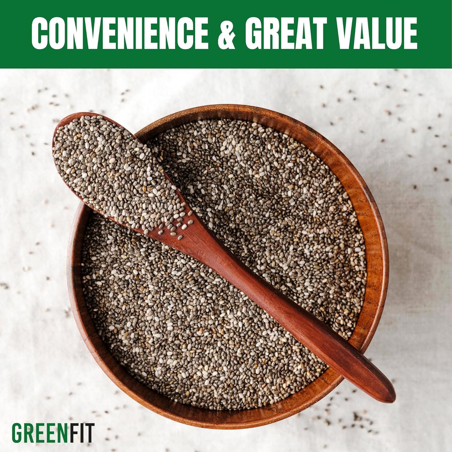 Greenfit Premium Bulk Chia Seeds (10Lbs Bag), A+ Grade Chia, Nutrient-Packed Superfood, Non-GMO. Gluten-Free Chia Seeds Bulk, Vegan