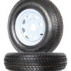 eCustomrim 2-Pack Trailer Tire Rim ST205/75D14 14 in. Load Range C 5 Lug White Spoke Wheel - 2 Year Warranty w/Free Roadside
