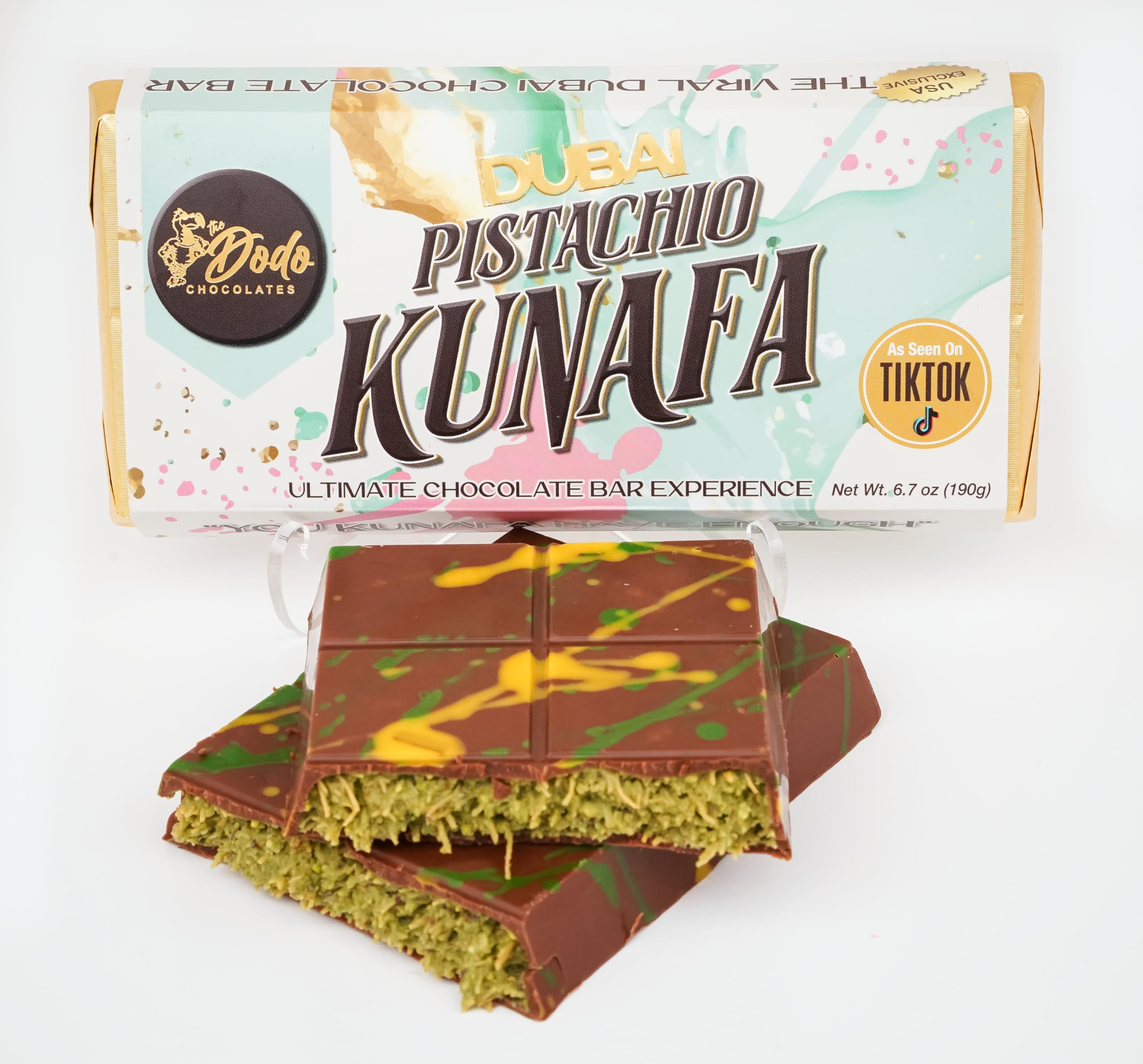 THE DODO Viral Dubai Milk Chocolate Pistachio Kunafa Ultimate Chocolate Bar Experience