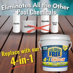Freetime Fun Non-Chlorine 4 in 1 Shock, for Pools and Spas, Fast Acting, Quick Dissolving (10 lbs)