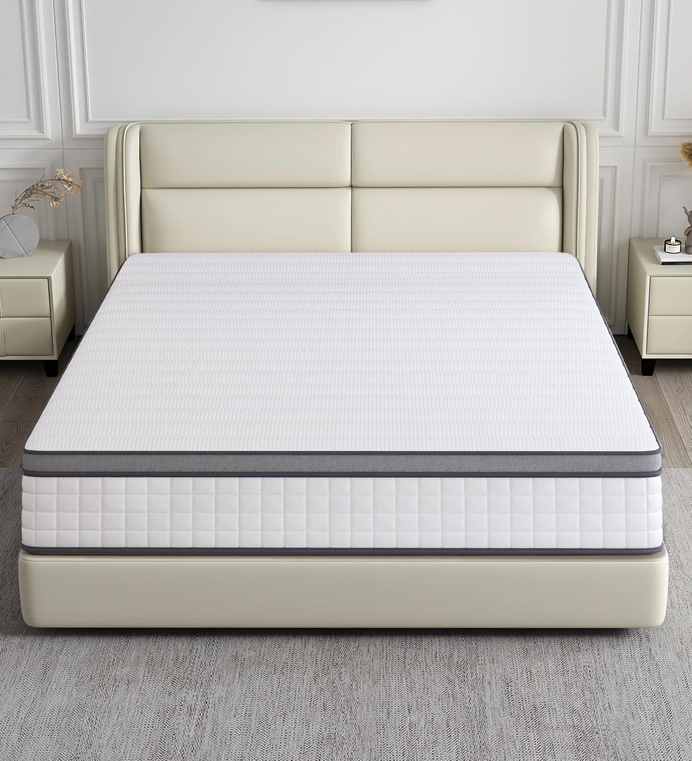 Elitspace Queen Mattresses, 10 Inch Queen Size Mattress, Medium Firm Feel Memory Foam & Individual Pocket Springs