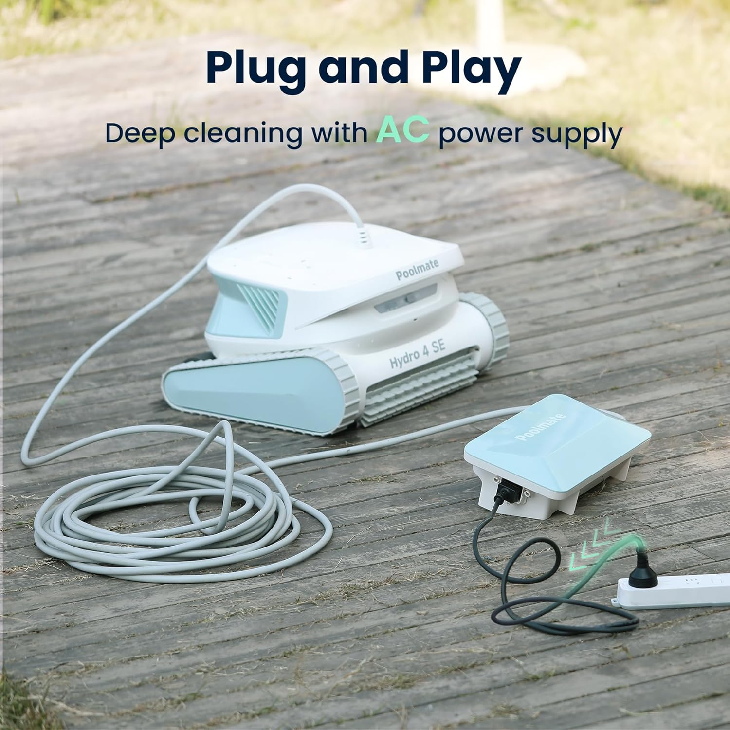 Hydro 4SE Corded Automatic Robotic Pool Vacuum Cleaner, 40FT Long Cable + 4 Cleaning Modes + One-Key Touch Contral