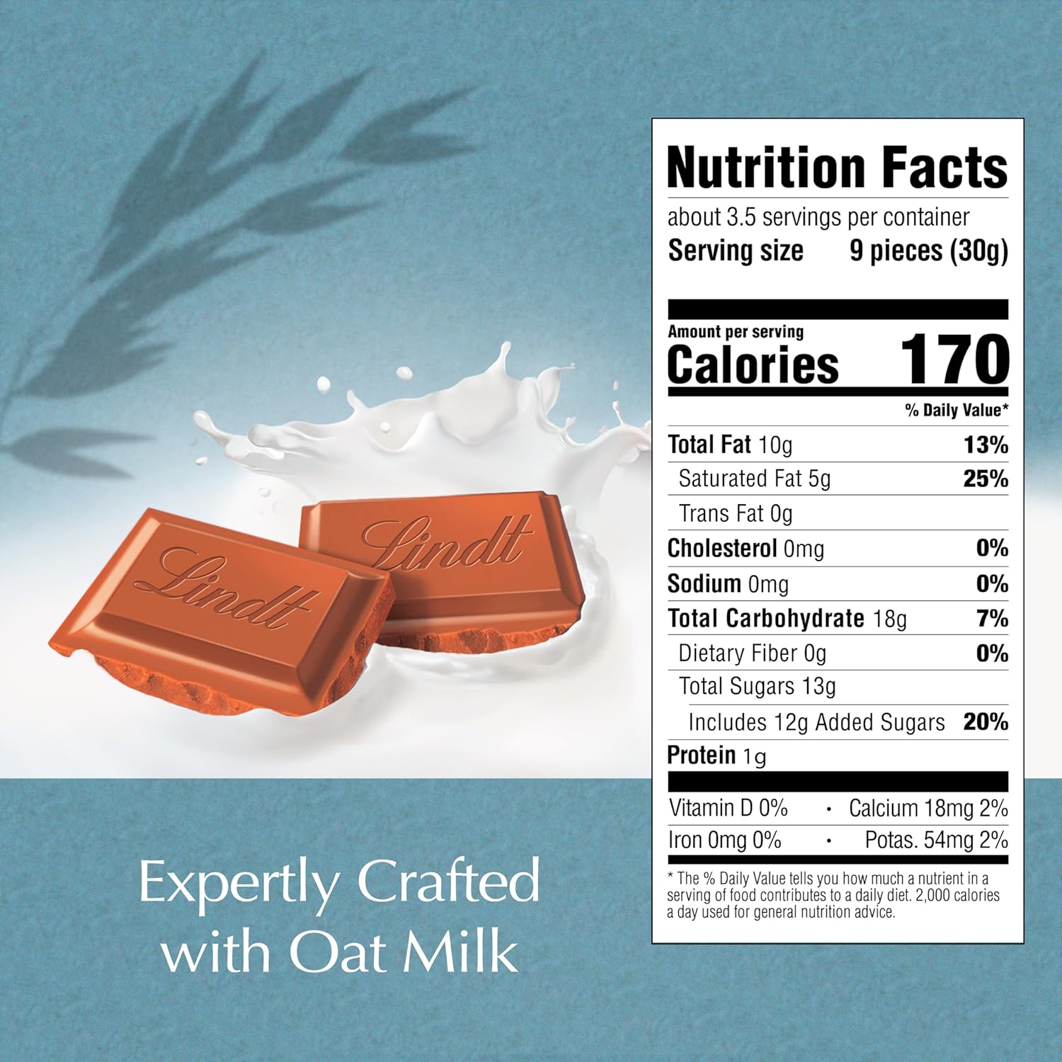 Lindt CLASSIC RECIPE Non-Dairy OatMilk Chocolate Candy Bar, 10 Pack, 3.5 oz.