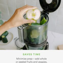Nama J2 Cold Press Juicer – Self Feeding for Hands-Free Operation with Wide Mouth Hopper – Easy Cleanup & Assembly