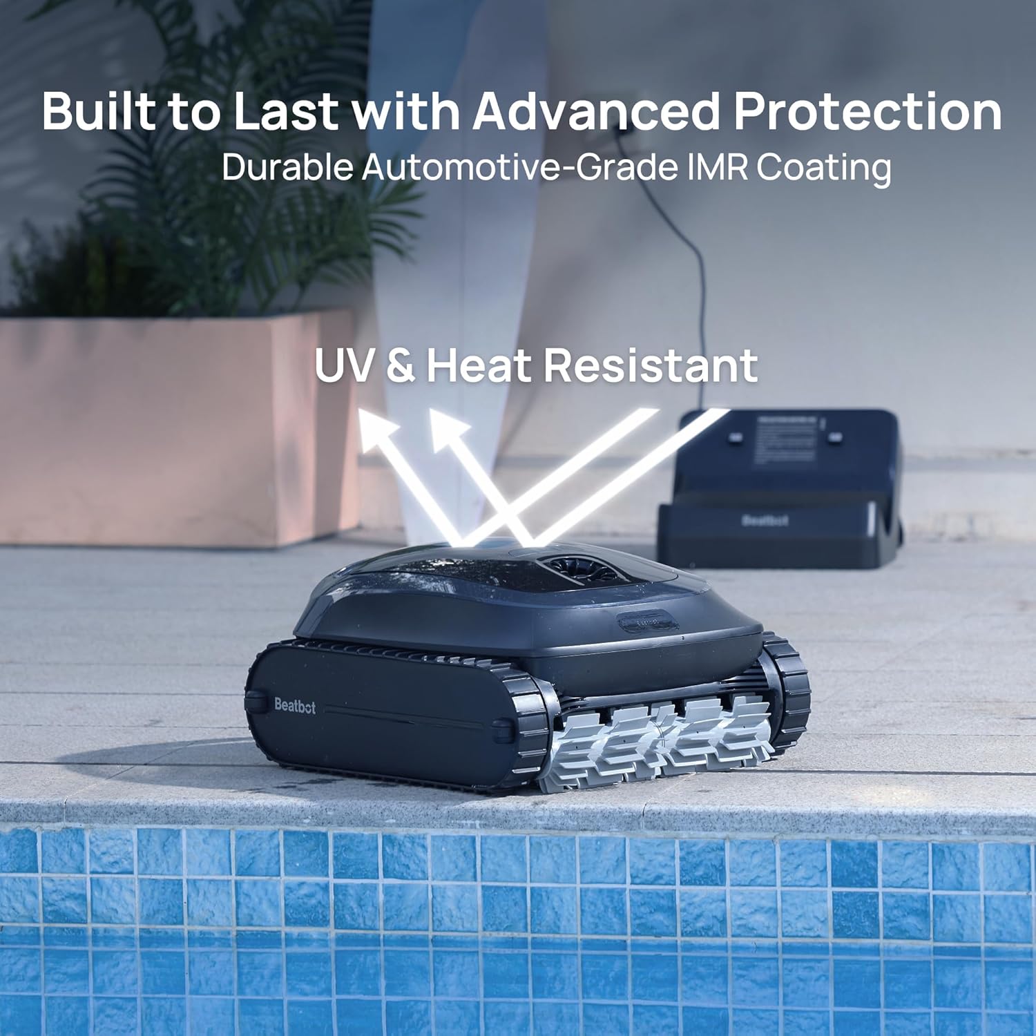 Beatbot AquaSense 2 Cordless Robotic Pool Vacuum Cleaner, Smart Surface Parking, Double-Pass Waterline Scrubbing - Blue