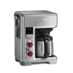 WOLF GOURMET Programmable Coffee Maker System with 10 Cup Thermal Carafe, Built-In Grounds Scale, Stainless Steel (WGCM100S)