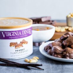 Virginia Diner Chocolate Pecan Turtledoves Candy Clusters with Caramel - 18 Oz Can