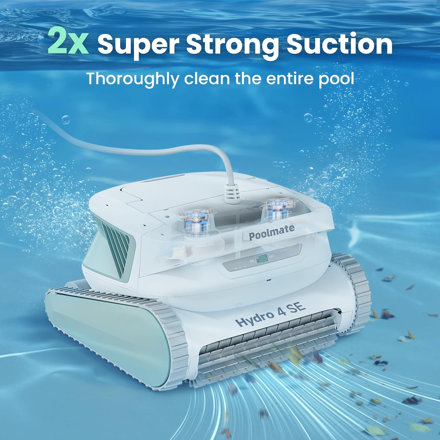 Hydro 4SE Corded Automatic Robotic Pool Vacuum Cleaner, 40FT Long Cable + 4 Cleaning Modes + One-Key Touch Contral