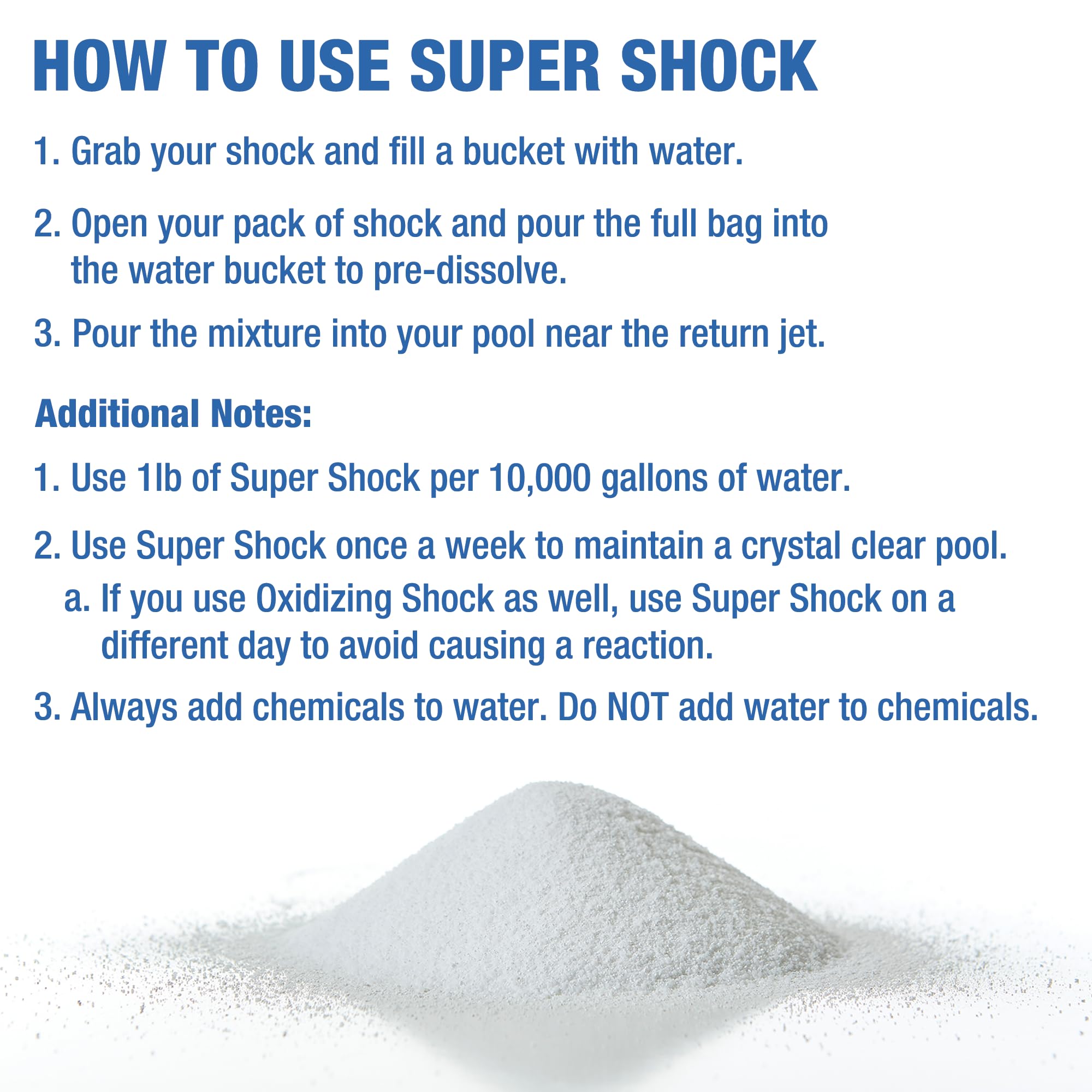 Doheny's Super Pool Shock, Pro-Grade Chlorine Shock, Quick-Dissolving, Fast-Acting 68% Cal-Hypo Granular Pool Shock, 24 x 1lb Bags