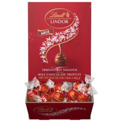 Lindt LINDOR Milk Chocolate Candy Truffles, Milk Chocolate with Smooth, Melting Truffle Center, 50.8 oz., 120 Count