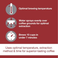 WOLF GOURMET Programmable Coffee Maker System with 10 Cup Thermal Carafe, Built-In Grounds Scale, Stainless Steel (WGCM100S)