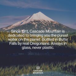 Cascade Mountain Spring Water in Glass Bottles, 12oz (12 Pack), 7.7 pH Balanced, Purified, Natural Spring Bottled Drinking Mineral Water