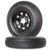 eCustomrim 2-Pack Trailer Tire On Rim Bias Ply ST175/80D13 175/80 Load Range C 5-4.5 Black Spoke Wheel - 2 Year Warranty w/Free Roadside