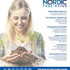 Nordic Tree Water 100% USDA Organic Birch Tree Sap – Electrolytes, Minerals, Prebiotics & Vitamins, Sustainable Product of Finland
