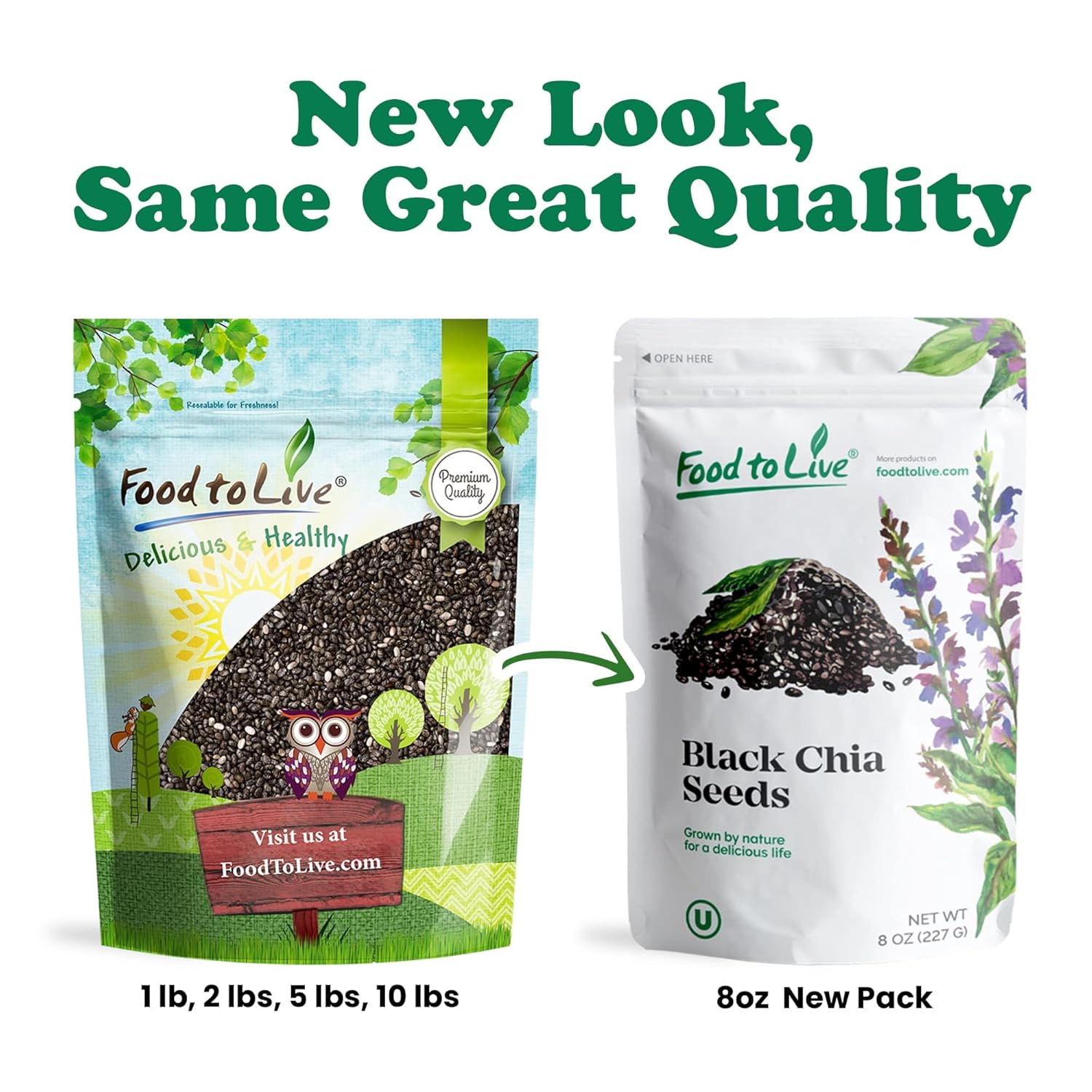 Food to Live - Black Chia Seeds, 25 Pounds – Whole, Sproutable, Vegan, Kosher, Keto, Sirtfood