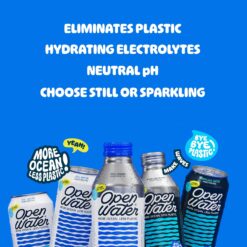 Open Water Still 16oz bottles (1 cases, 12 bottles) - Sustainable Aluminum Bottled Still Water With Electrolytes