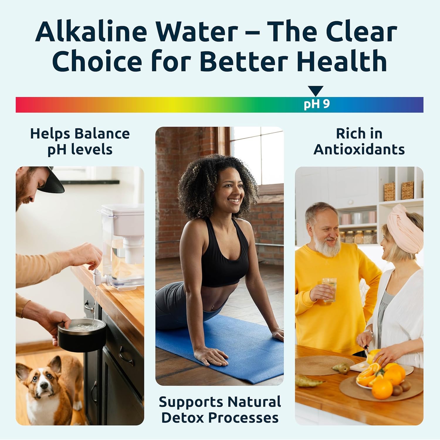 Invigorated Water PH001 - White Alkaline Water Filter, Replacement Filters for All Invigorated Water Pitcher – 96 Gallons/Filter (3-Pack)