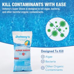 Doheny's Super Pool Shock, Pro-Grade Chlorine Shock, Fast-Acting 68% Cal-Hypo Granular Pool Shock, 50lb (2 x 25lb Buckets)