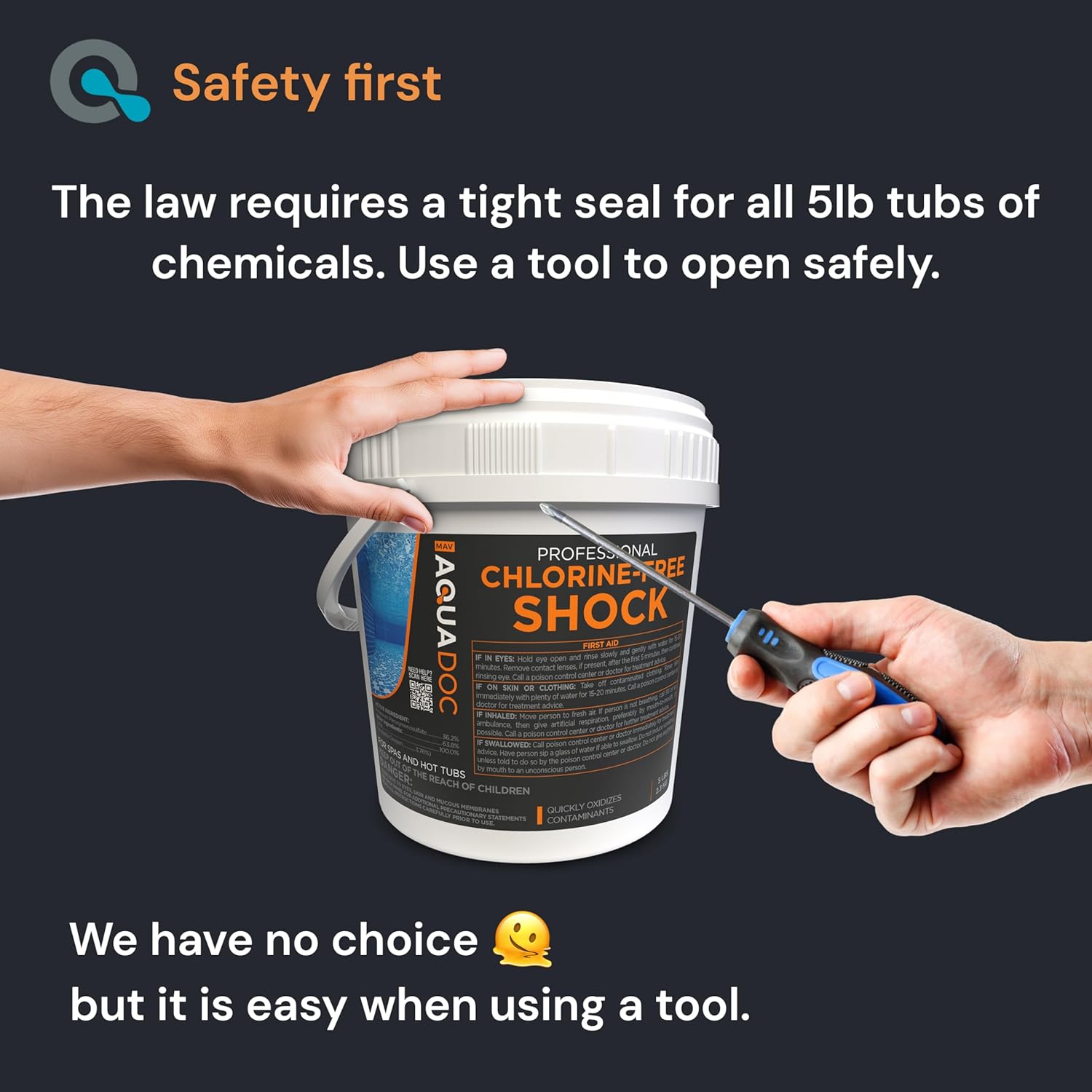 Aquadoc Non-Chlorine Spa Shock for Hot Tub - Chlorine Free Treatment & Enhanced Shock to Assist Bromine - Suitable Oxidizer - 5lbs