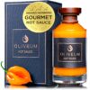 Oliveum Hot Sauce - Gourmet Medium Spice Organic Habanero Peppers. Unique Spicy Salsa Flavor For BBQ, Mexican