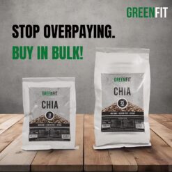 Greenfit Premium Bulk Chia Seeds (25Lbs Bag), A+ Grade Chia, Nutrient-Packed Superfood, Non-GMO, Vegan